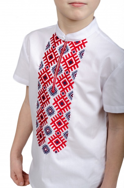 Вышиванка для мальчиков Эдельвика р.104 белый 65-20/09 