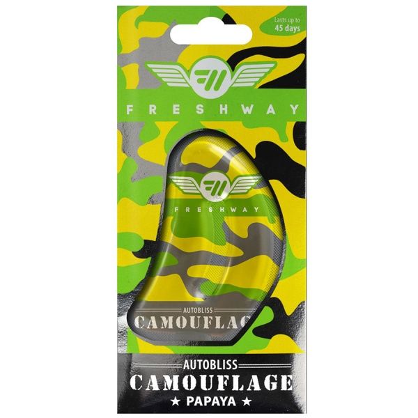 Ароматизатор подвесной FRESHWAY Camouflage AutoBliss Papaya (Папайя) 8 мл