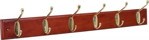 Вішалка Larvij на 6 гачків Червоне дерево 543х60х12 мм