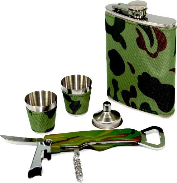 Набор подарочный с флягой и открывалкой Камуфляж A132