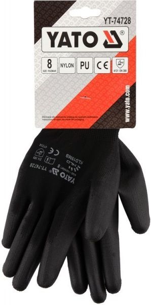 Перчатки YATO с покрытием полиуретан M (8) YT-74728