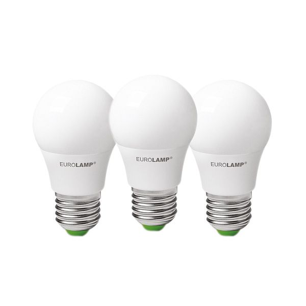 Лампа LED Eurolamp A50 7 Вт E27 4000K холодный свет 3 шт