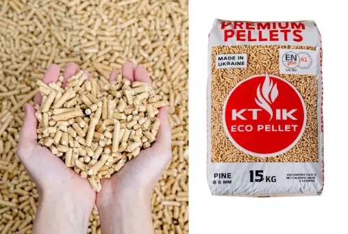 Пелети з деревини сосна Преміум 15 кг.