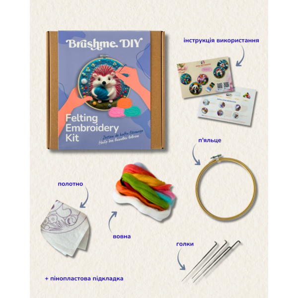 Набор для валяния картины из шерсти Зимний дом Brushme