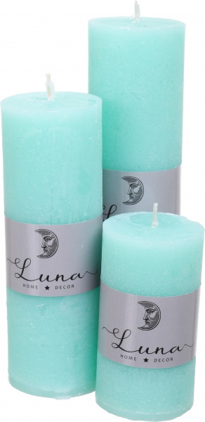 Свічка Рустік циліндр бірюзовий C5520-331 Luna
