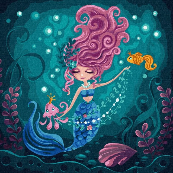 Картина за номерами Русалка 40х40см Ідейка 