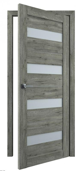 Дверное полотно Dverona 501 ПО 600 мм дуб вулканический 