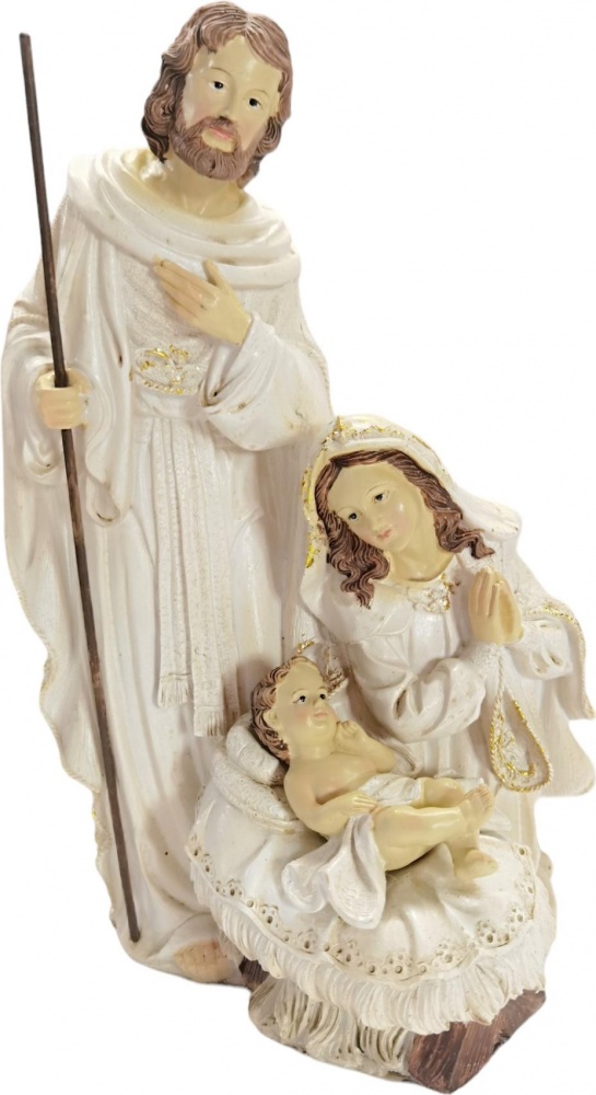 Сувенир рождественский Иисус с родителями полирезина бежевый 25x11x19 см