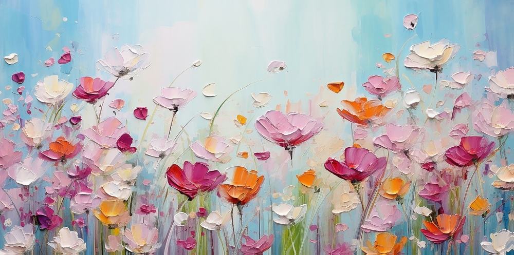 Картина на холсте Луговые цветы 100x Арт Фемелі