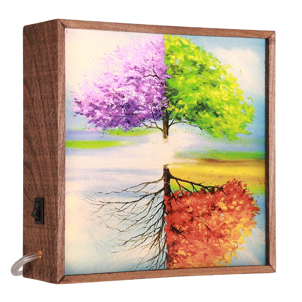 Настольная лампа декоративная The 11's Цветы худ. Дарчук 1x2 Вт дуб