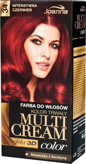 Фарба для волосся Joanna Multi Cream Color №34 інтенсивний червоний 100 мл