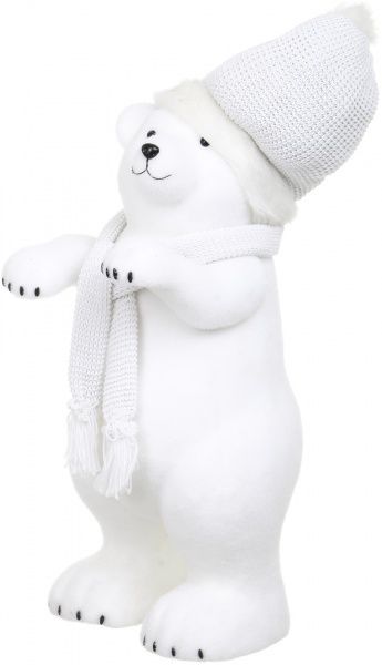 Декоративна фігура Ведмедик у шапці і шарфику F9237A-W 88 см 