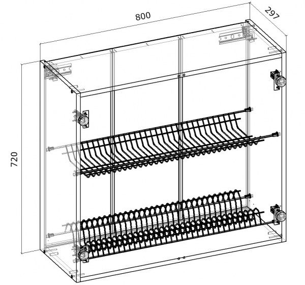 Шкаф верхний Грейд под сушилку (стандарт) 800x720x300 мм дуб сонома 