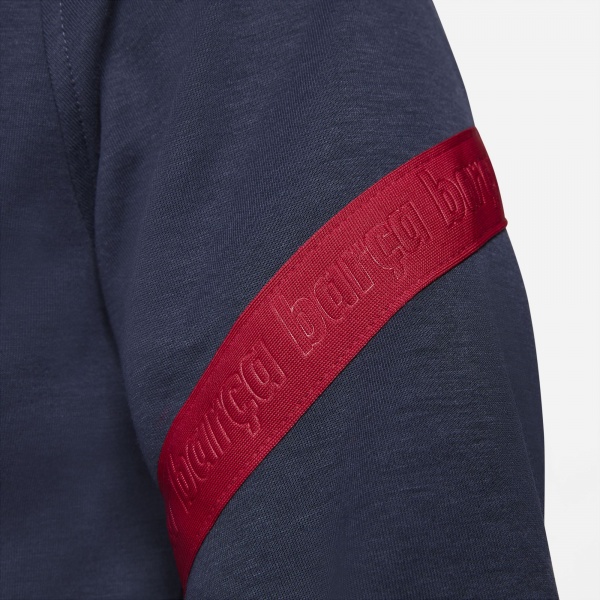 Джемпер Nike FCB MNK DF TRAVEL FLC HD 3/4Z CV9940-451 р. S синій