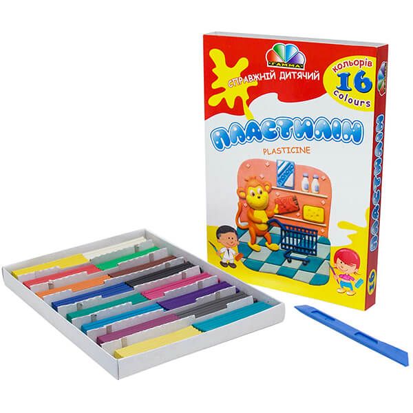 Пластилин Увлечение 16 цветов 320 г Гамма UA