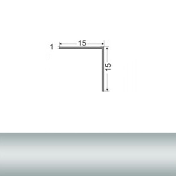 Порожек алюминиевый анодированный TIS 15х15x2700 мм серебро
