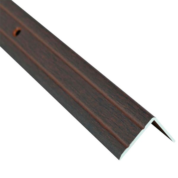 Порожек алюминиевый декорированный Braz Line рифленый с отверстиями 24,5х20x900 мм орех бурбон 