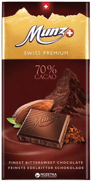 Черный шоколад MUNZ 70% 100 г