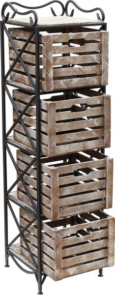 Этажерка Le-Puf с 4 ящиками 1300x360x360 мм черный