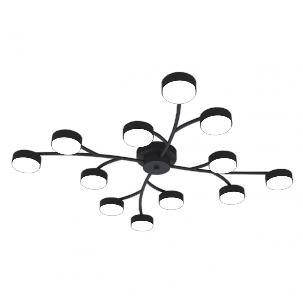 Люстра потолочная Hopfen STARK SKOG-GX-12 BK 12xGX53 черный