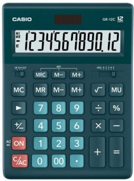 Калькулятор настільний GR-12C-DG-W-EP великий дисплей Casio