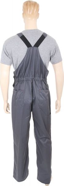 Полукомбинезон рабочий Торнадо Люксор рост 5/6 р. 44-46 серый с красными вставками