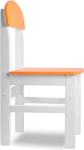Стульчик для детей Yuliana Woody белый с оранжевой сидушкой 12003211