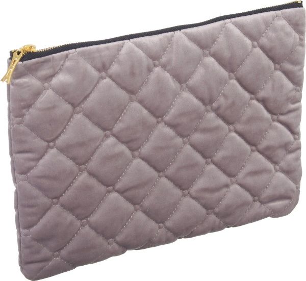 Косметичка La Nuit Велюр Nellie 19x28 см сірий 