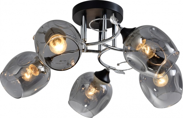 Світильник настінний Accento lighting Toulon 5x60 Вт E27 хром/чорний ALPL-PL202011-5 