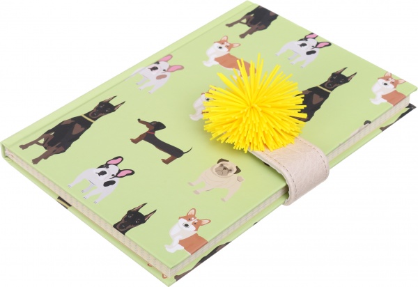 Книга для записей Dog с силиконовым помпоном А5