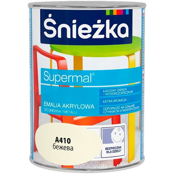 Эмаль Sniezka Супермаль бежевая 0.8 л
