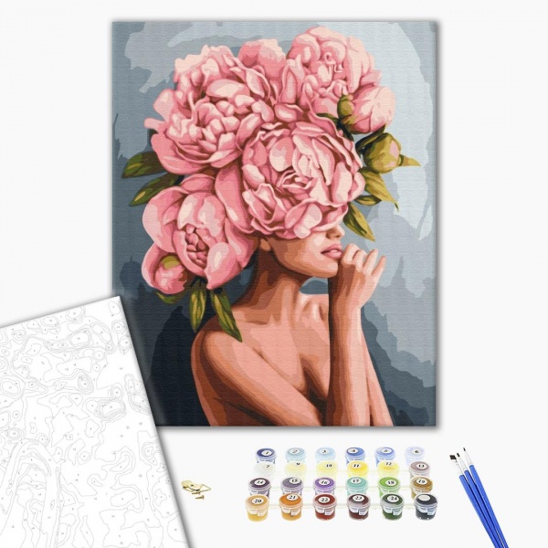 Картина по номерам Прикосновение пионов BS51481 40x50 см Brushme 