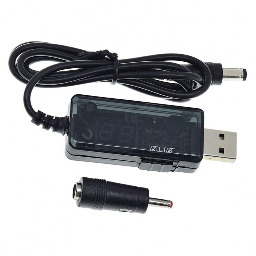 Кабель питания Maxxter USB-AM на 5.5 / 3.5 мм, 9/12V, 0.8 м 0,8 м black (UB-DC9/12-0.8M)
