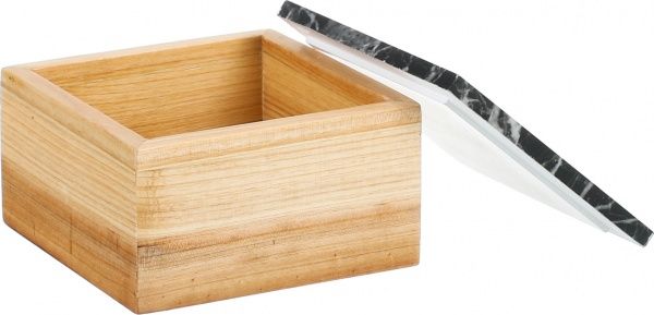 Сундучок Мрамор 14х14х8,5 см черный