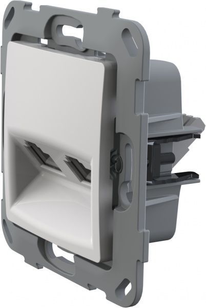 Розетка компьютерная двойная Plank Electrotechnic Classic/Nordic белый PLK0741031