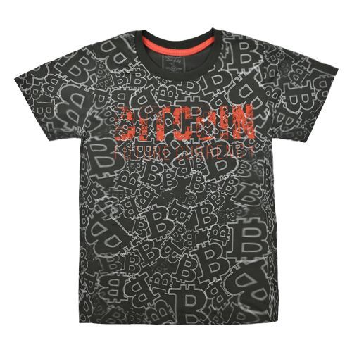 Футболка для хлопчика Macma Bitcoin р.140 сірий меланж 9002 