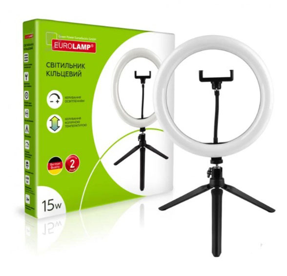 Настільна лампа декоративна Eurolamp 15 Вт без цоколя чорний LED-RL-15W(black)