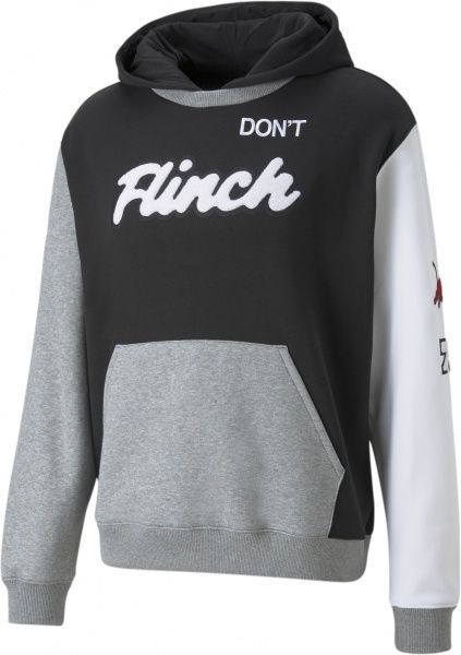 Джемпер Puma Combine Hoodie 53210203 р. L чорно-білий із сірим