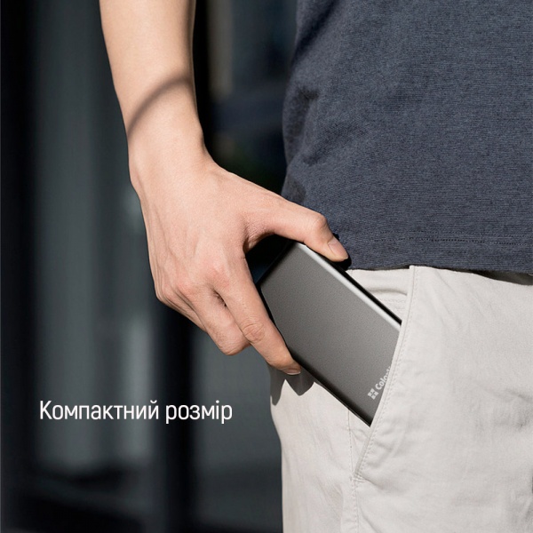 Зовнішній акумулятор (Powerbank) ColorWay 20000 mAh gray (CW-PB200LPH3GR-PDD) 