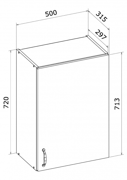 Шафа верхня МС Мері В 50х72х31,5 см дуб платиновий/білий Грейд
