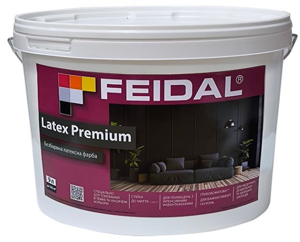Краска акриловая Feidal Latex Premium TR глубокий мат 9л