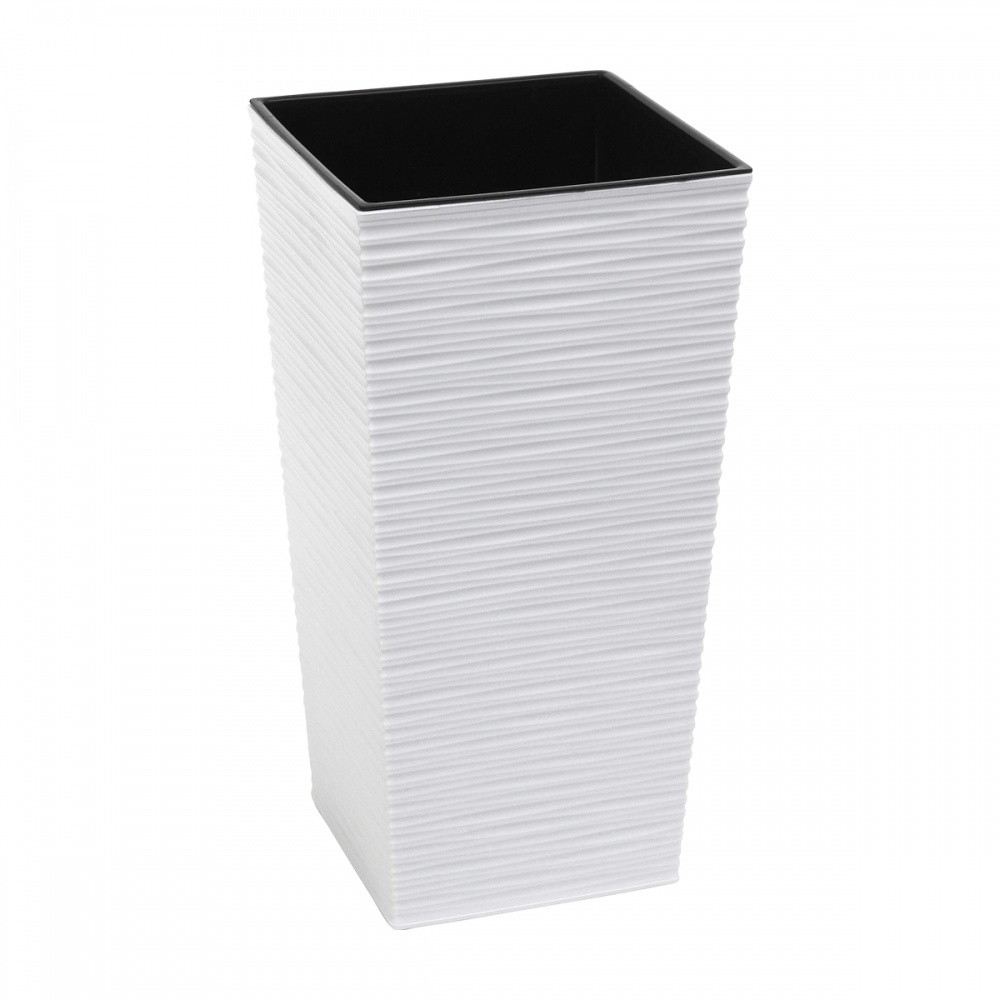 Вазон пластик Finezja DLUTO 25х25х47 см квадратный белый матовый 11 л Lamela (9055890)