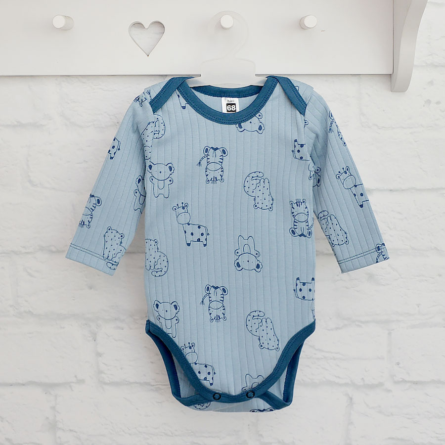 Боди детское для мальчика Blanka Животные р.62-68 синий 110839