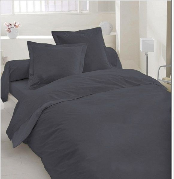 Простирадло сатин гладкофарбований 220x240 см графіт La Nuit 