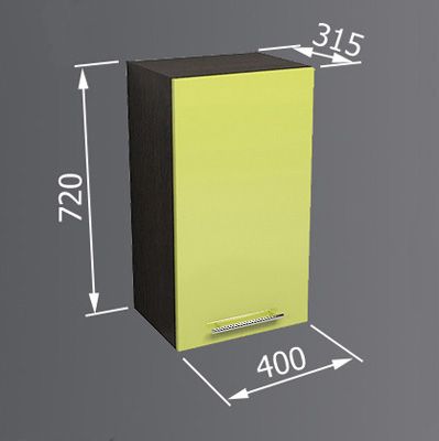 Шафа верхня Betta 40x72x32 см венге/лайм