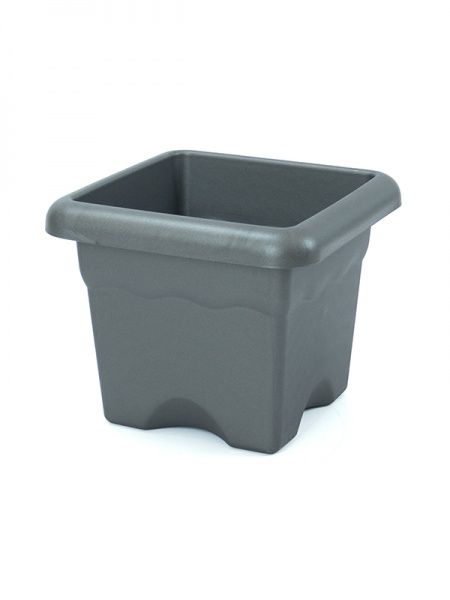Горщик пластиковий Plastiken Terra Maceta Cuadrada 7733 квадратний 14 л антрацит 