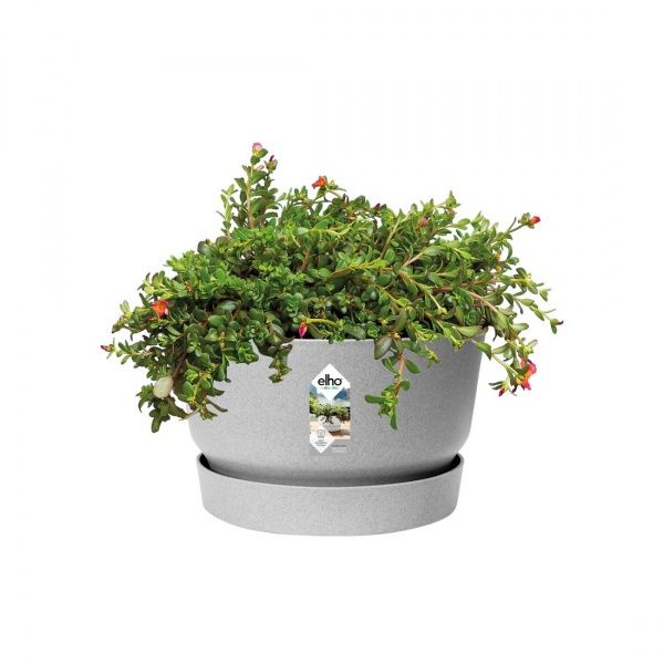 Вазон пластиковий Elho Greenville Bowl 33 см круглий 11,6 л сірий (345877) 