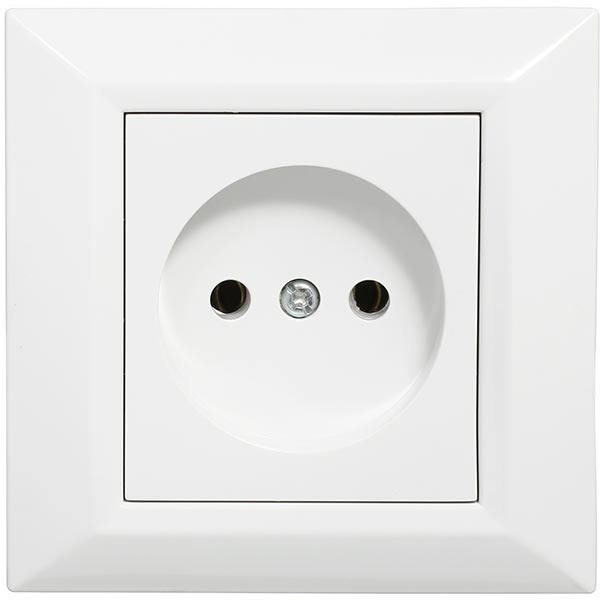 Розетка без заземления UP! (Underprice) Vesta без шторок белый