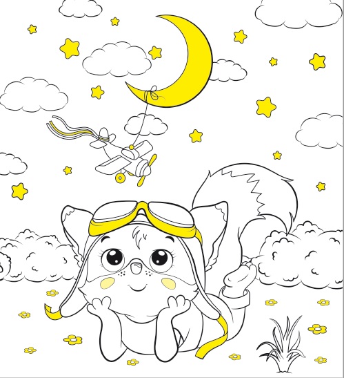 Книга-раскраска «Вухастики-пухнастики. Малюнки з блискітками. 30 наліпок» 978-617-777-583-5