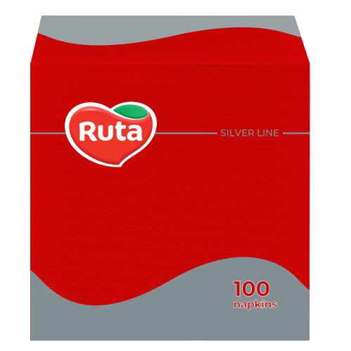 Салфетки столовые Ruta 24x23 см красные 100 шт.